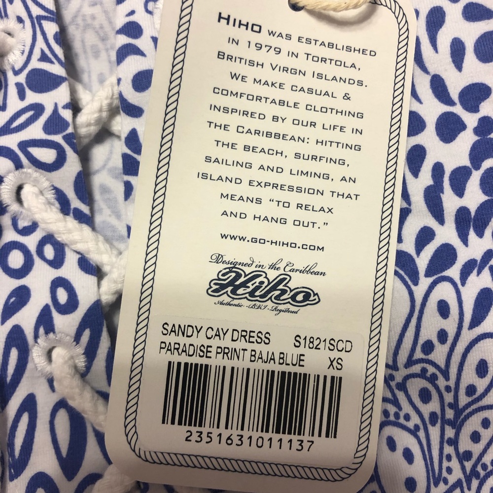 NWT HiHO Sandy Cay Dress Paradise Print Baja Blue - Picture 5 of 8